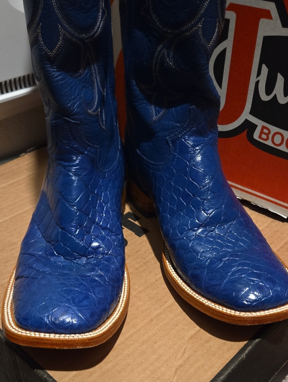 Champion Attitude Blue Alligator Embossed Leather Interior Detail